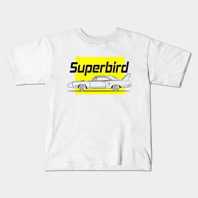 Racing Super Bird Yellow Vintage Kids T-Shirt by GoldenTuners